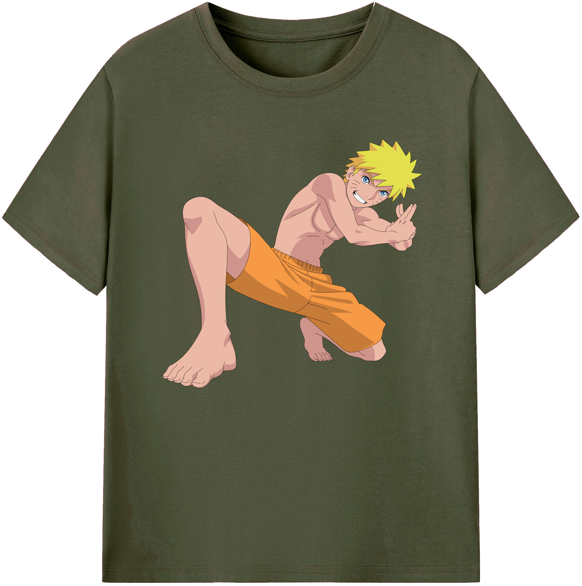 （画像用） NARUTO -ナルト- うずまき ナルト Uzumaki Naruto 綿100％ メンズ半袖Tシャツ｜肌触りやわらか＆通気性